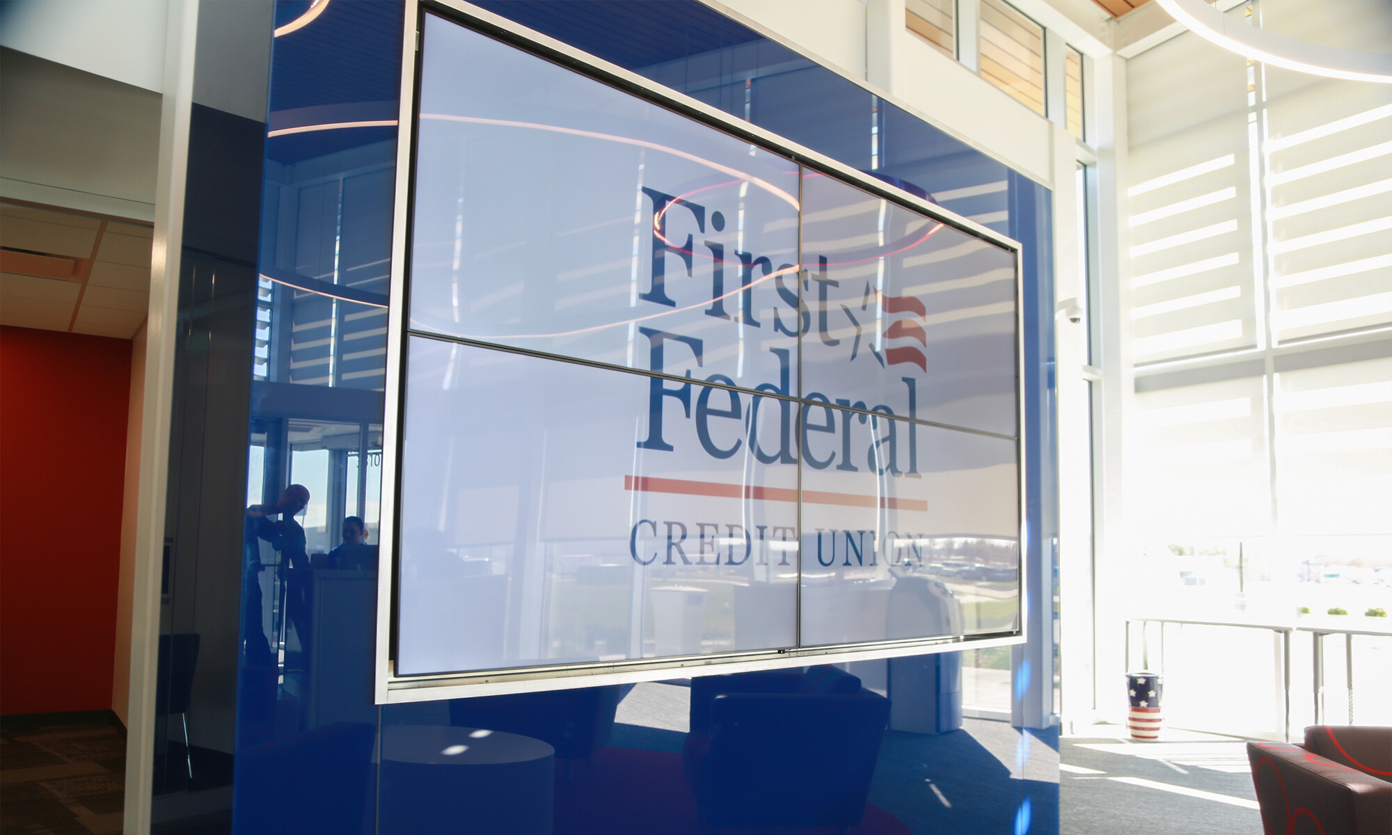 Slider Image – FFCU Big Screen Angle First Federal Credit Union Brand Identity