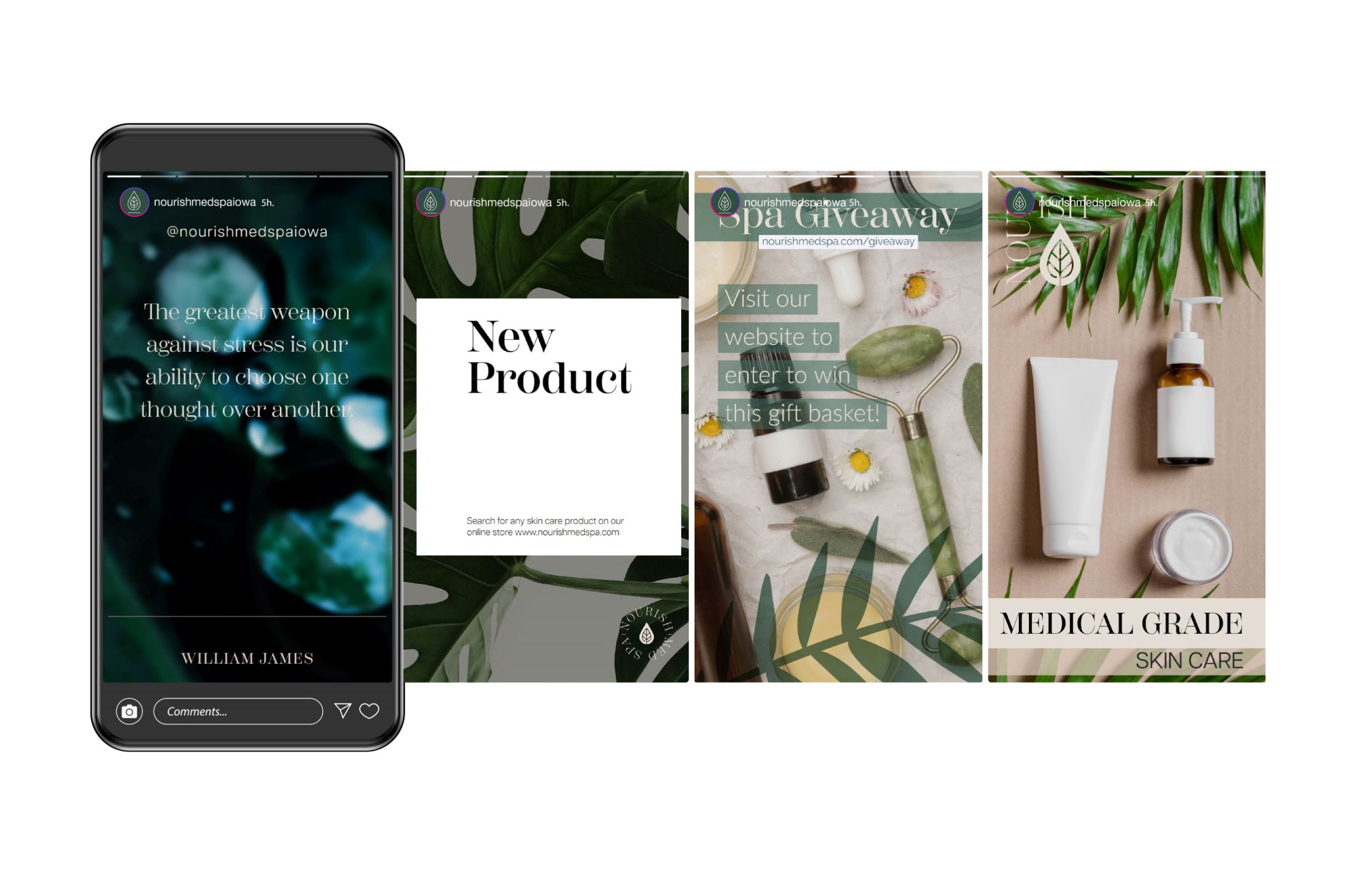 Nourish Med Spa Social Media Branding