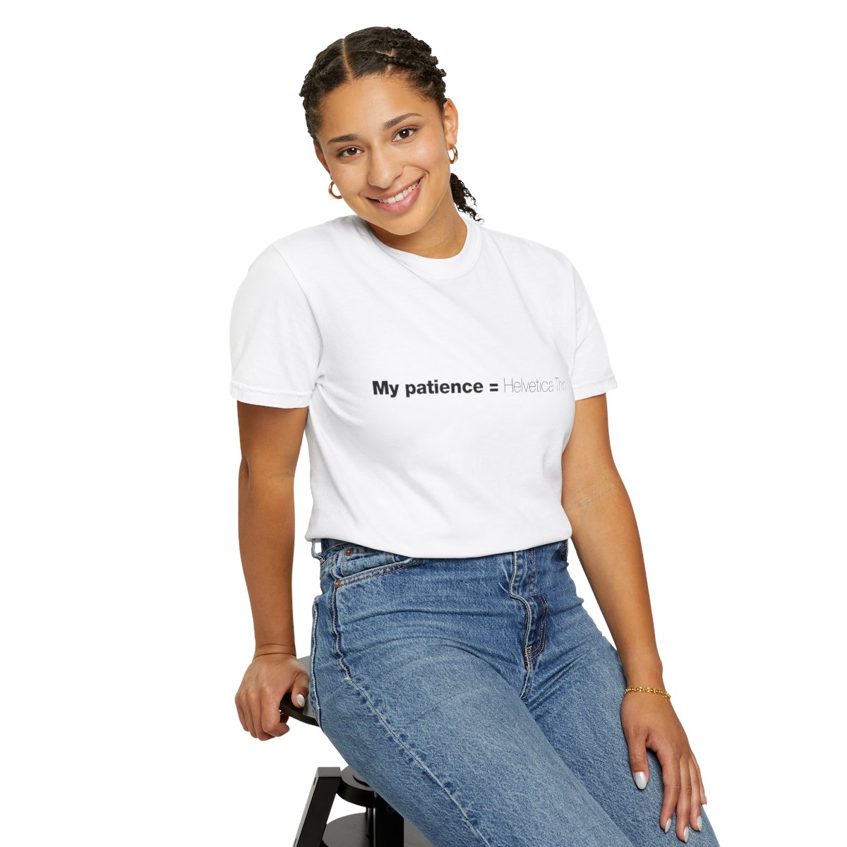 My Patience is Helvetica Thin - Unisex T-shirt - Image 8