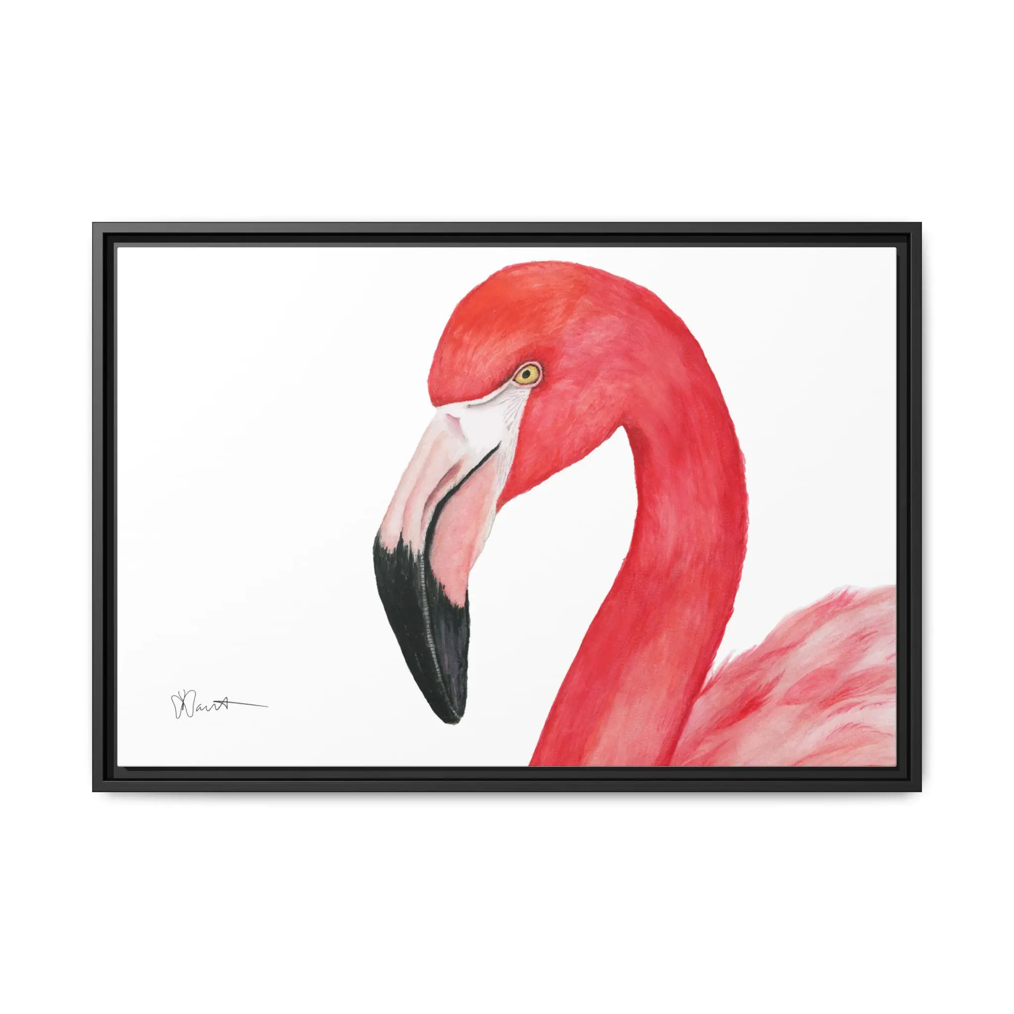 Sam the Flamingo - Gallery Canvas Wrap with Foater Frame - Image 2