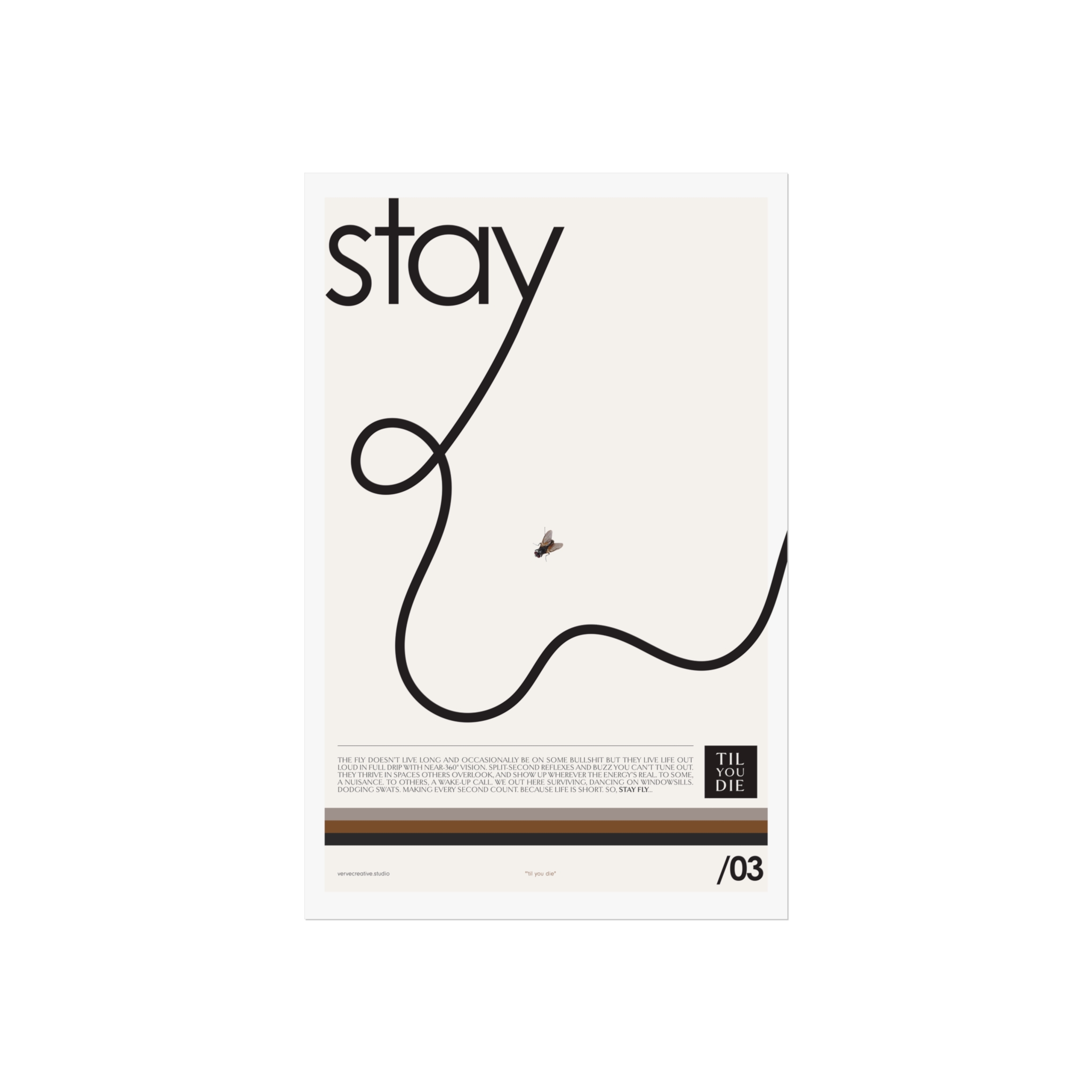 Modern Stay Fly Art Poster | Minimalist Wall Decor