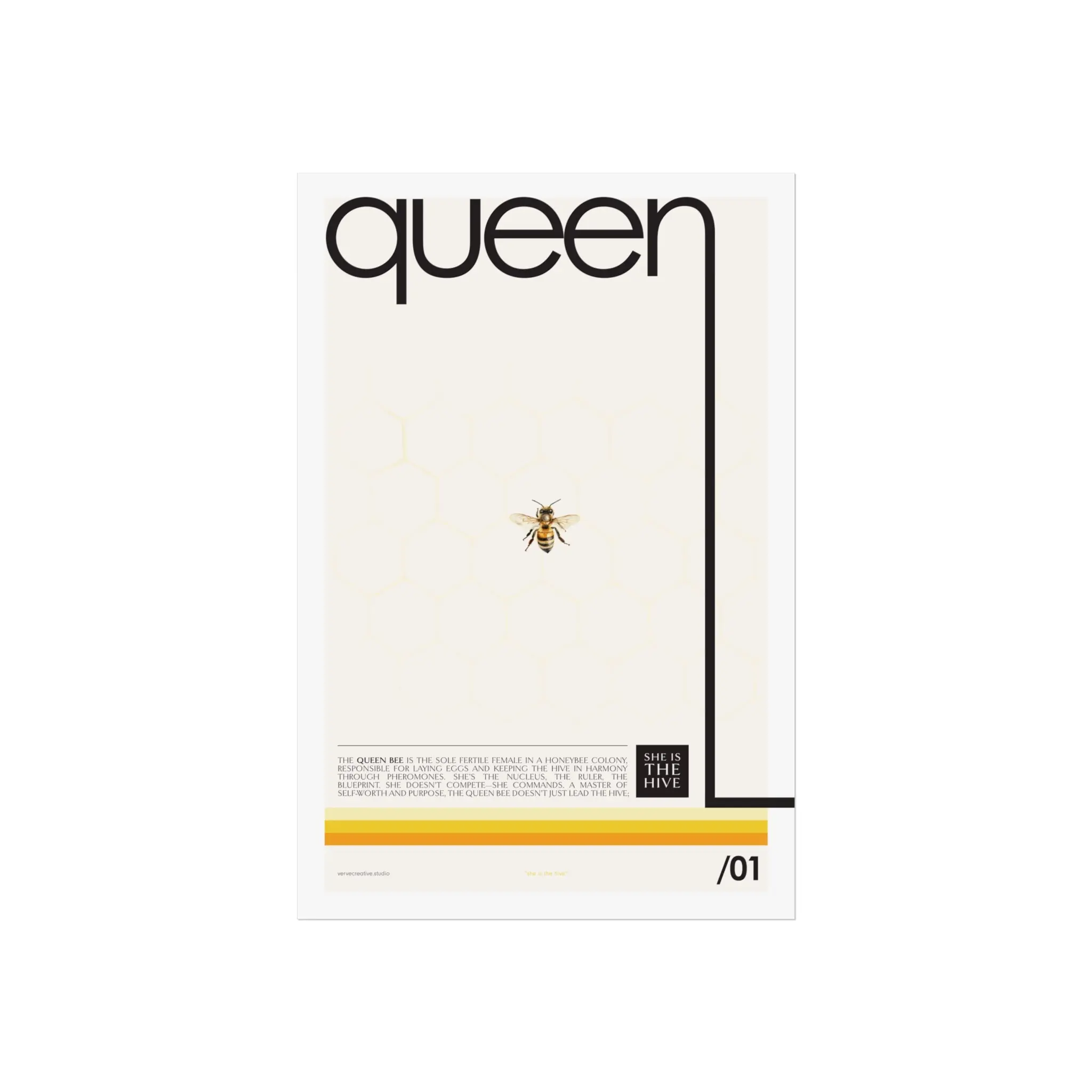 Modern Queen Bee Art Poster | Minimalist Wall Decor - Image 5