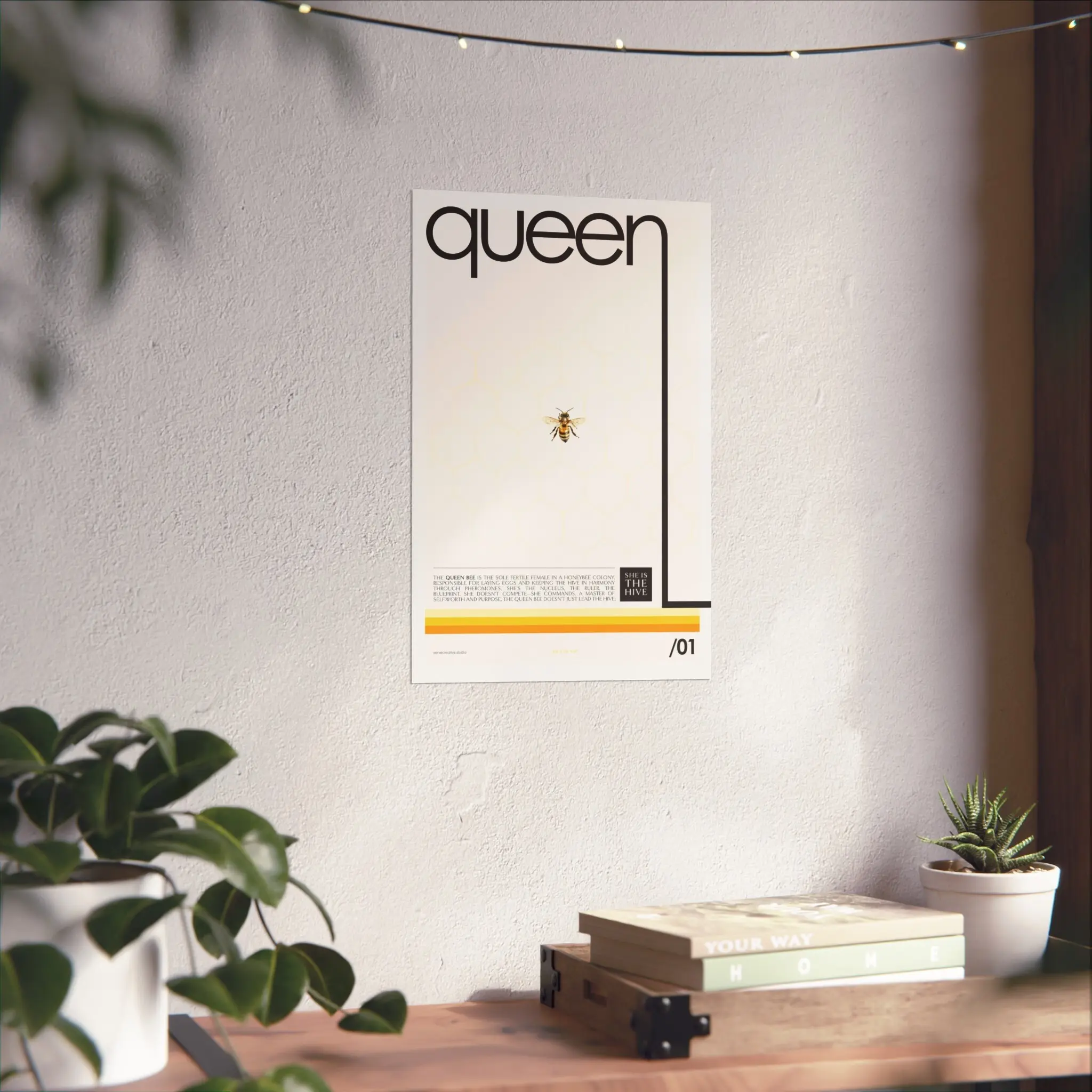 Modern Queen Bee Art Poster | Minimalist Wall Decor - Image 2