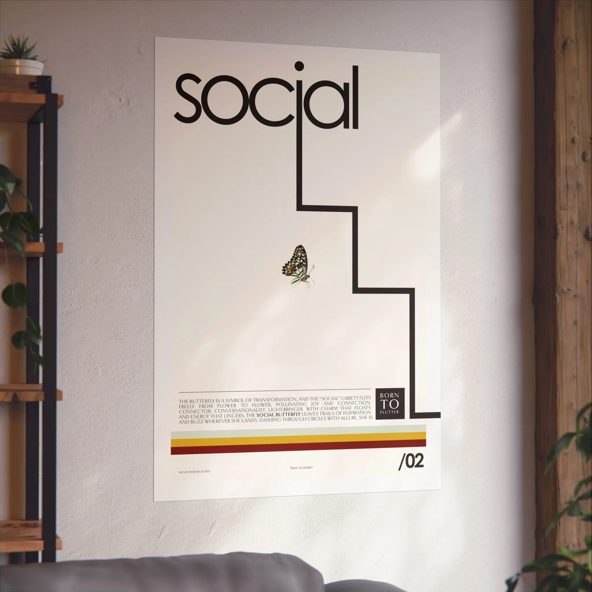 Modern Social Butterfly Art Poster | Minimalist Wall Decor - Image 6