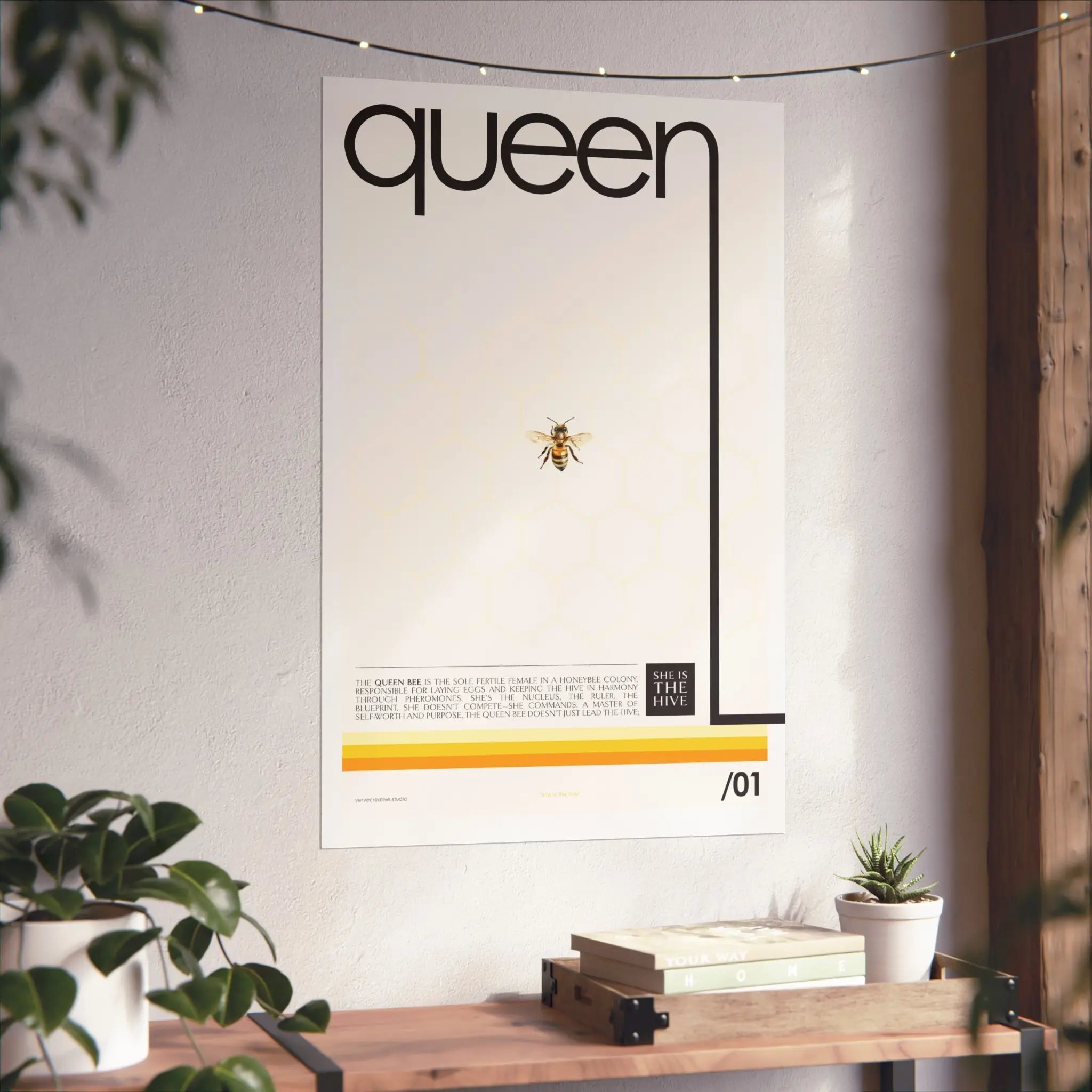 Modern Queen Bee Art Poster | Minimalist Wall Decor - Image 4