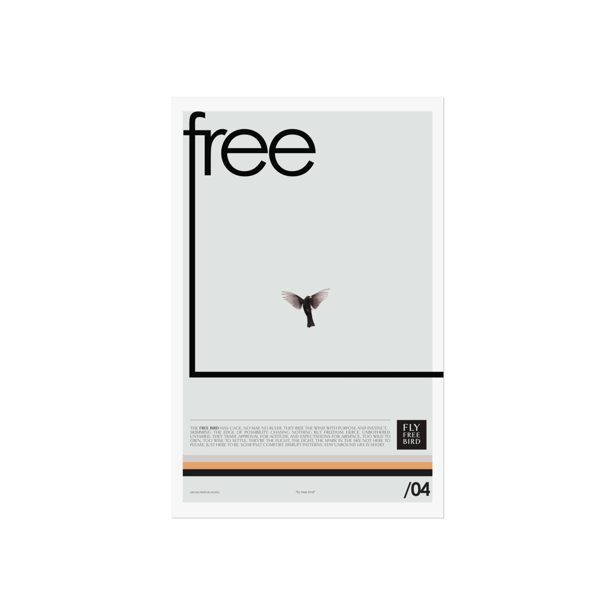 Modern Free Bird Art Poster | Minimalist Wall Decor - Image 3